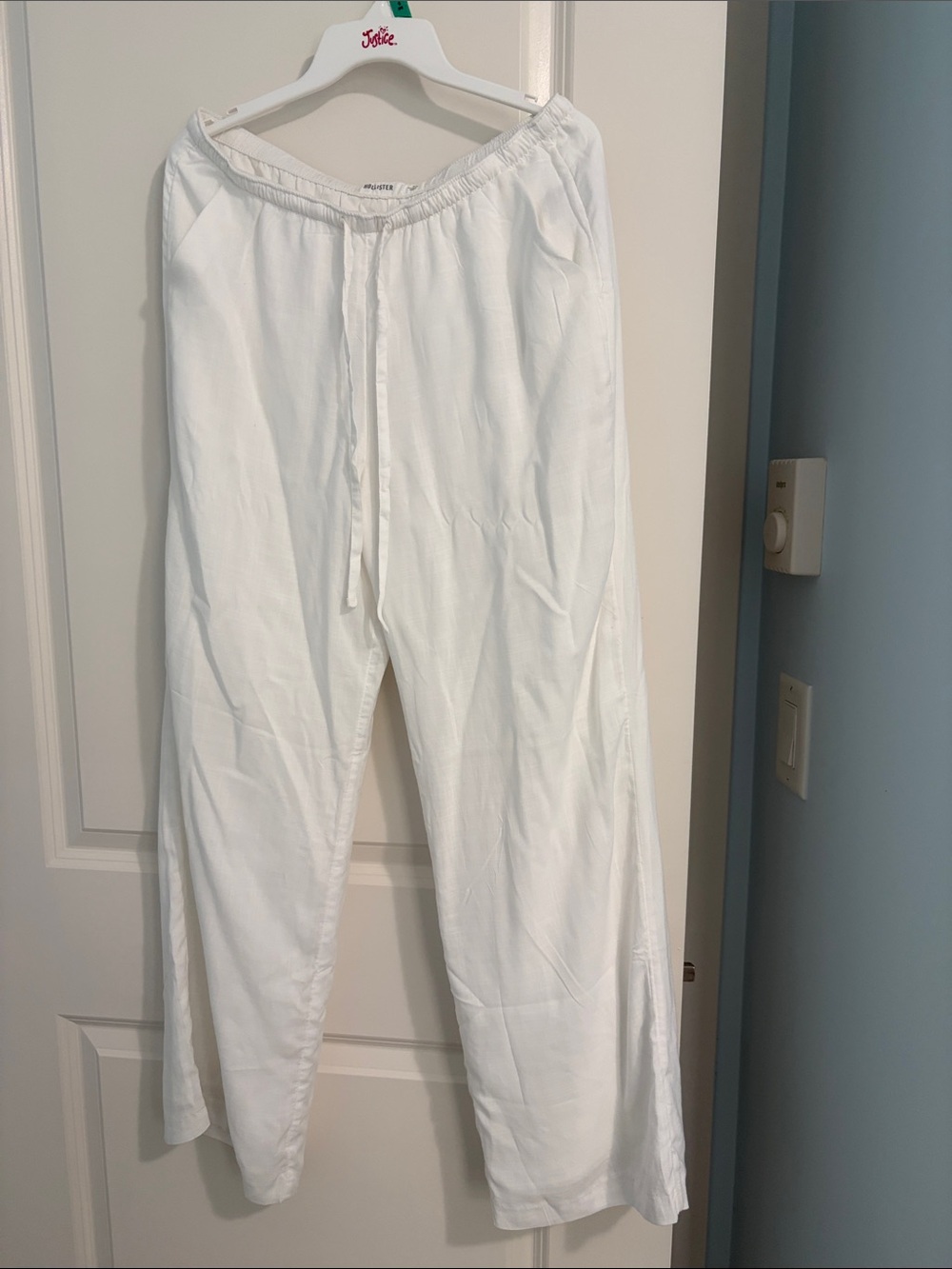 Hollister White womens Pull-On Linen Joggers